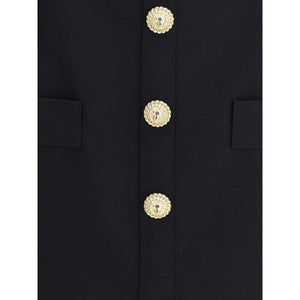 Balmain Black Fleece Wool Casual Dress