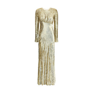 Self-Portrait Gold Other Fibres Cocktail Dress