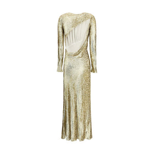 Self-Portrait Gold Other Fibres Cocktail Dress