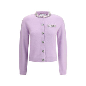 Self-Portrait Purple Viscose Cardigan