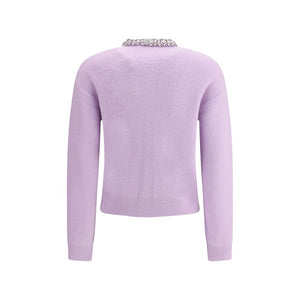 Self-Portrait Purple Viscose Cardigan