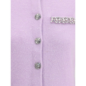 Self-Portrait Purple Viscose Cardigan