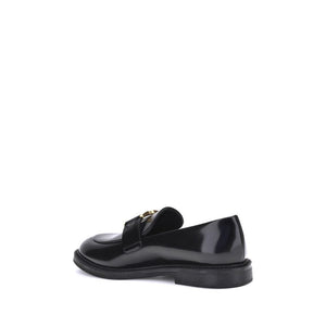 Chloé Black Calf Leather Bos Taurus Slip-On Loafers