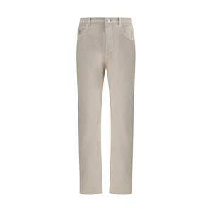 Brunello Cucinelli Cream Cotton Jeans Denim