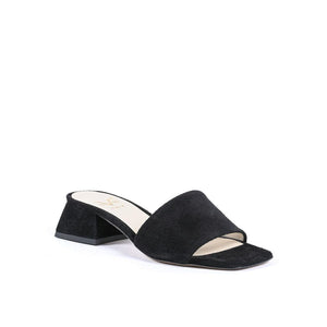 19V69 Italia Black Leather Platform Sandals