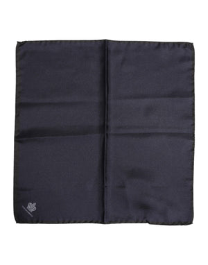 Dolce & Gabbana Blue DG Crown Silk Square Men Foulard Scarf