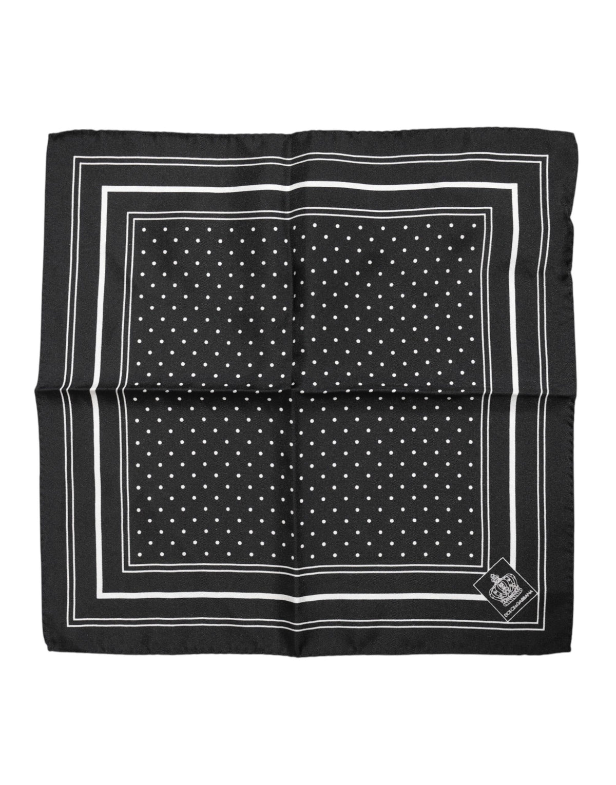 Dolce & Gabbana Black White Polka Dot Men Foulard Scarf