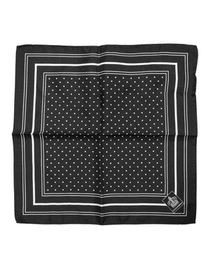 Dolce & Gabbana Black White Polka Dot Men Foulard Scarf