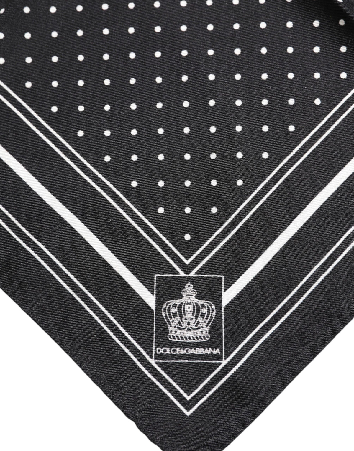 Dolce & Gabbana Black White Polka Dot Men Foulard Scarf
