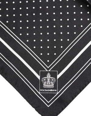 Dolce & Gabbana Black White Polka Dot Men Foulard Scarf