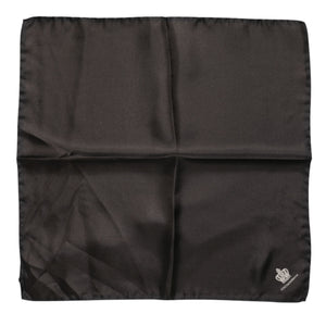 Dolce & Gabbana Brown DG Crown Silk Square Men Foulard Scarf