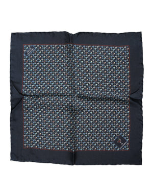 Dolce & Gabbana Blue Cocktail Silk Square Foulard Scarf