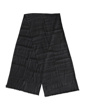 Dolce & Gabbana Dark Gray Cashmere Fringes Neck Warmer Scarf
