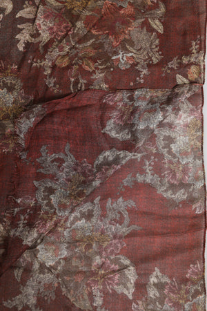 Dolce & Gabbana Maroon Floral Neck Warmer Foulard Scarf