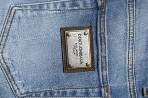 Dolce & Gabbana Blue Washed Cotton Skinny Men Denim Jeans