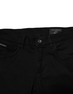 Dolce & Gabbana Black Cotton Stretch Skinny Men Denim Jeans