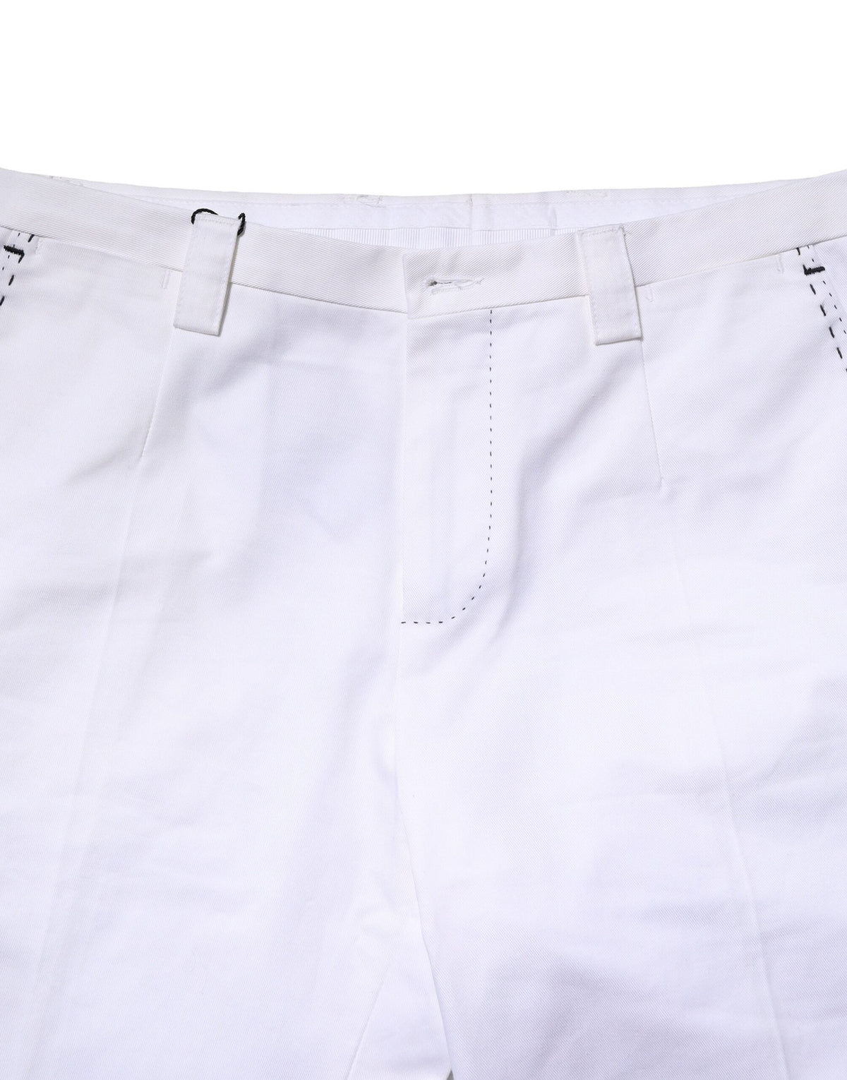 Dolce & Gabbana White Cotton Straight Logo Men Pants