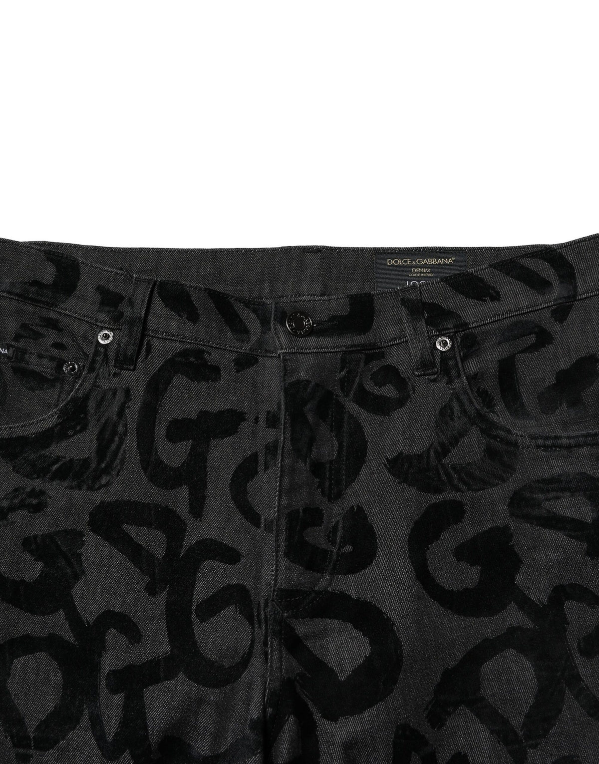 Dolce & Gabbana Gray Cotton DG Logo Straight Men Denim Jeans