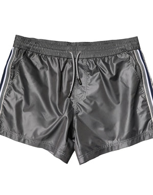 Dolce & Gabbana Gray Polyester Mid Waist Casual Bermuda Shorts