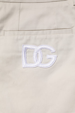 Dolce & Gabbana Beige Cotton Stretch Mid Waist Bermuda Shorts