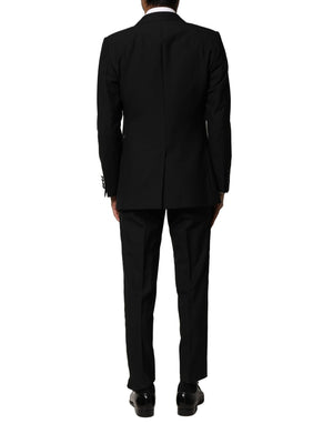 Dolce & Gabbana Black Wool 3 Piece Single Breasted Suit