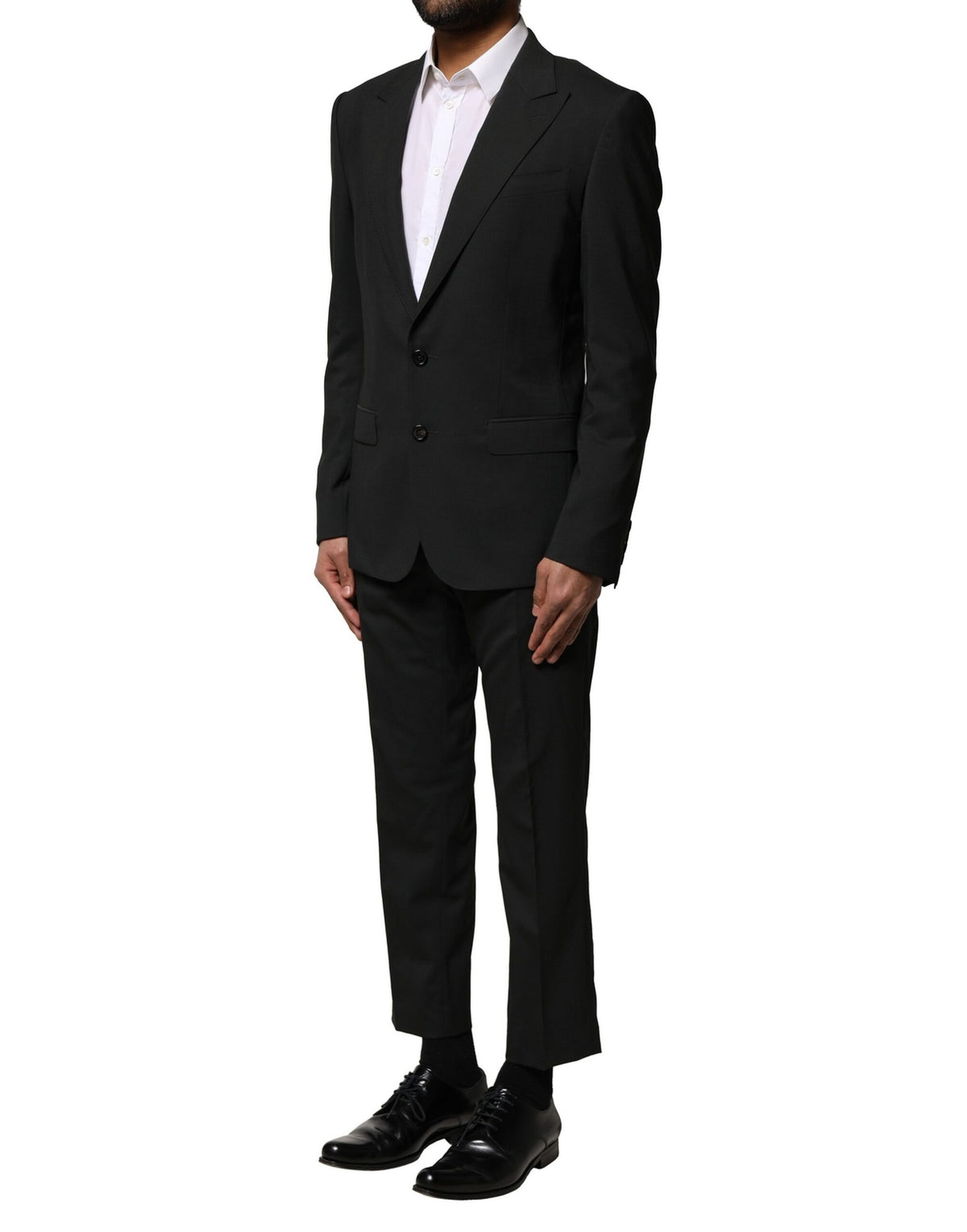 Dolce & Gabbana Black Wool 2 Piece Single Breasted Suit