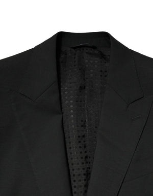 Dolce & Gabbana Black Wool 2 Piece Single Breasted Suit