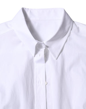 Dolce & Gabbana White Cotton Collared Long Sleeves Shirt Top