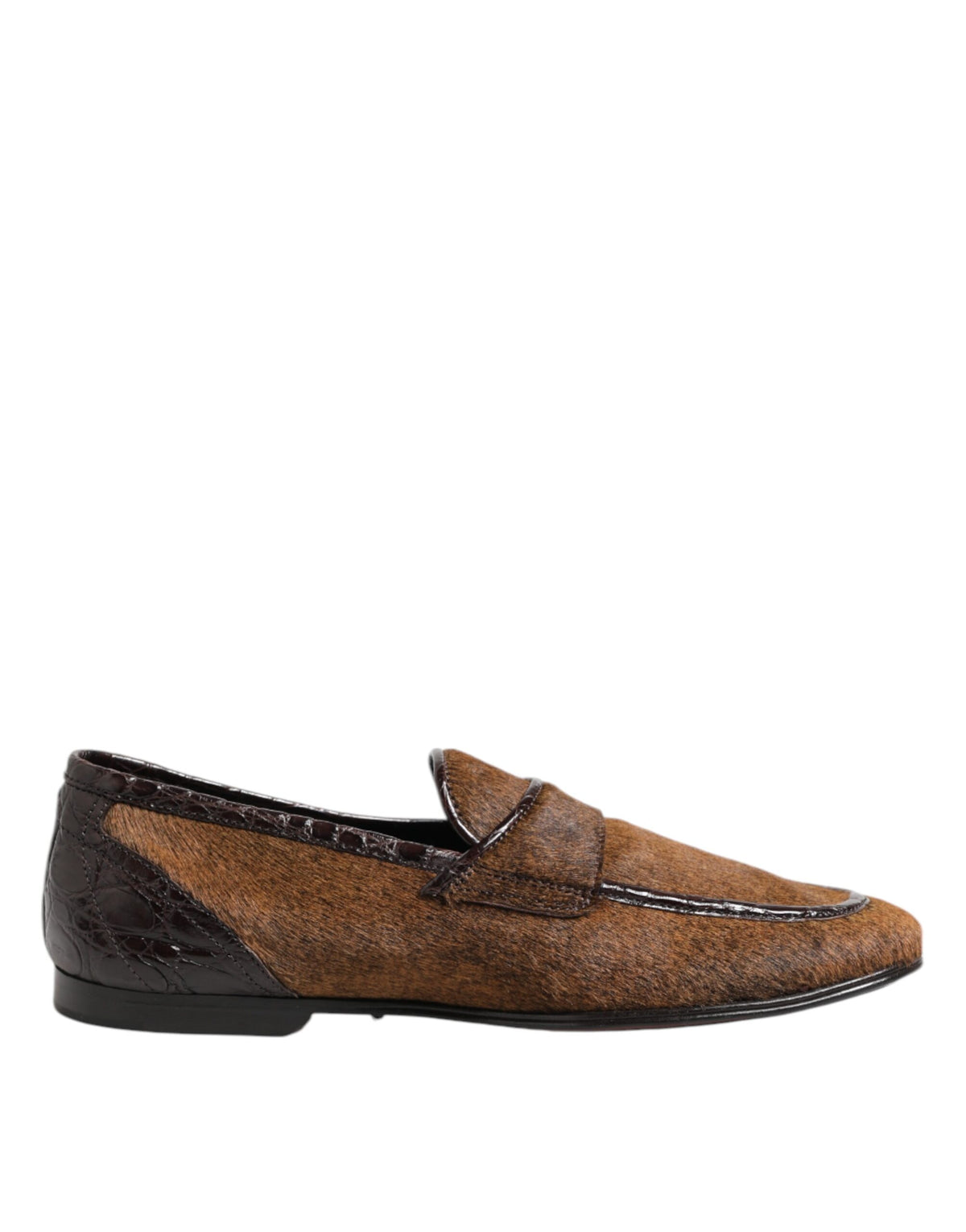 Dolce & Gabbana Brown Loafers Leather Slip On Men Dress Shoes