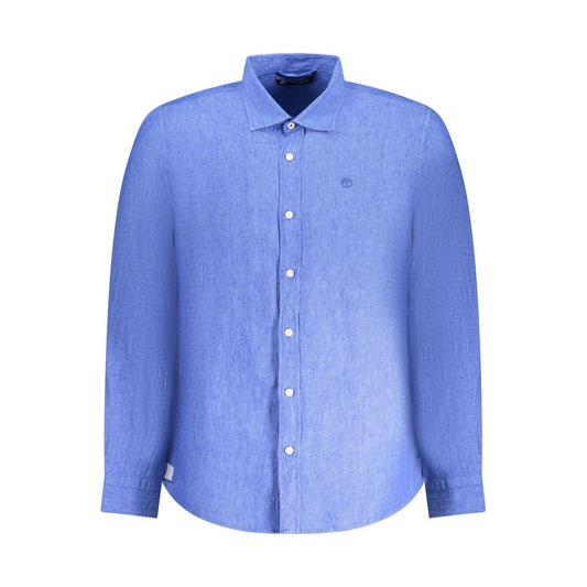 North Sails Blue Linen Men Shirt