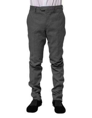 BENCIVENGA Black White Checkered Tapered Dress Pants