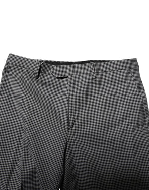 BENCIVENGA Black White Checkered Tapered Dress Pants