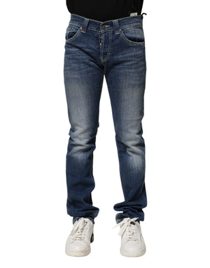 Dondup Blue Washed Skinny Fit Casual Men Denim Jeans