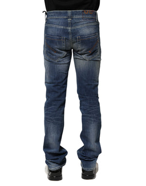 Dondup Blue Washed Skinny Fit Casual Men Denim Jeans