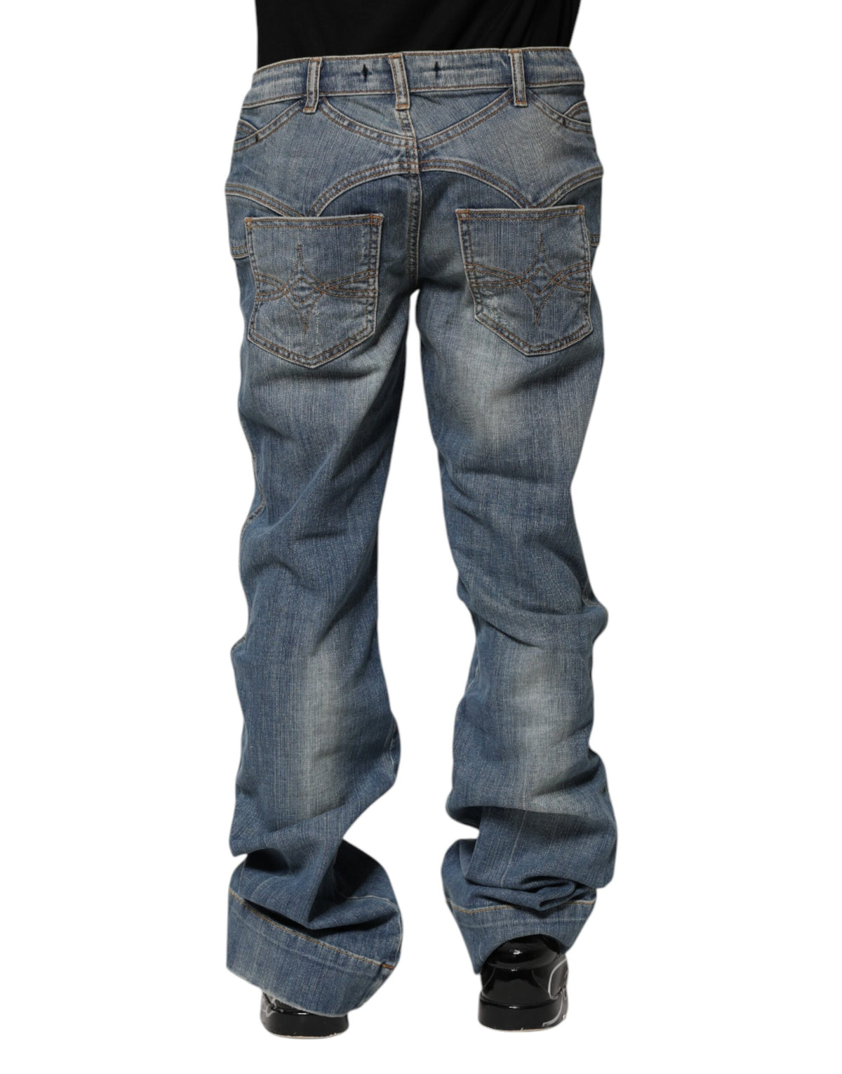 Just Cavalli Blue Washed Straight Fit Men Denim Jeans