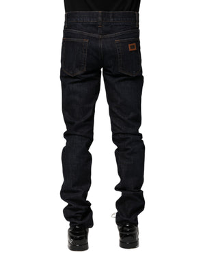 Dolce & Gabbana Black Cotton Skinny Denim Men Jeans