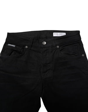 Dolce & Gabbana Black Cotton Skinny Denim Jeans