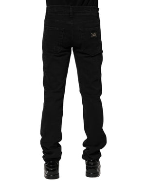 Dolce & Gabbana Black Cotton Skinny Men Denim Jeans