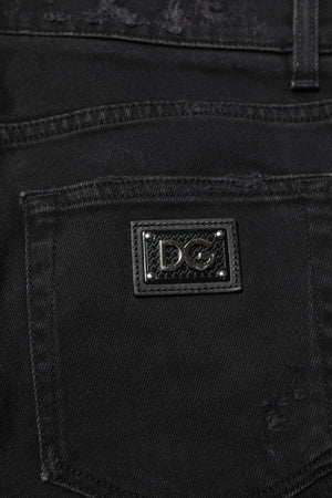 Dolce & Gabbana Black Cotton Skinny Men Denim Jeans