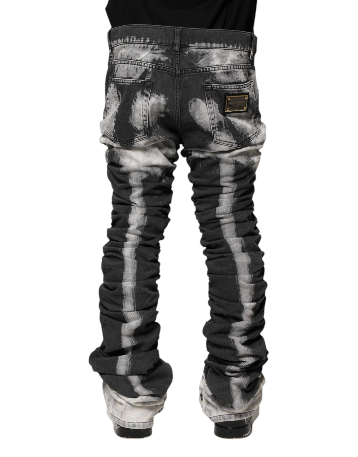 Dolce & Gabbana Black Tie Dye Straight Denim Jeans
