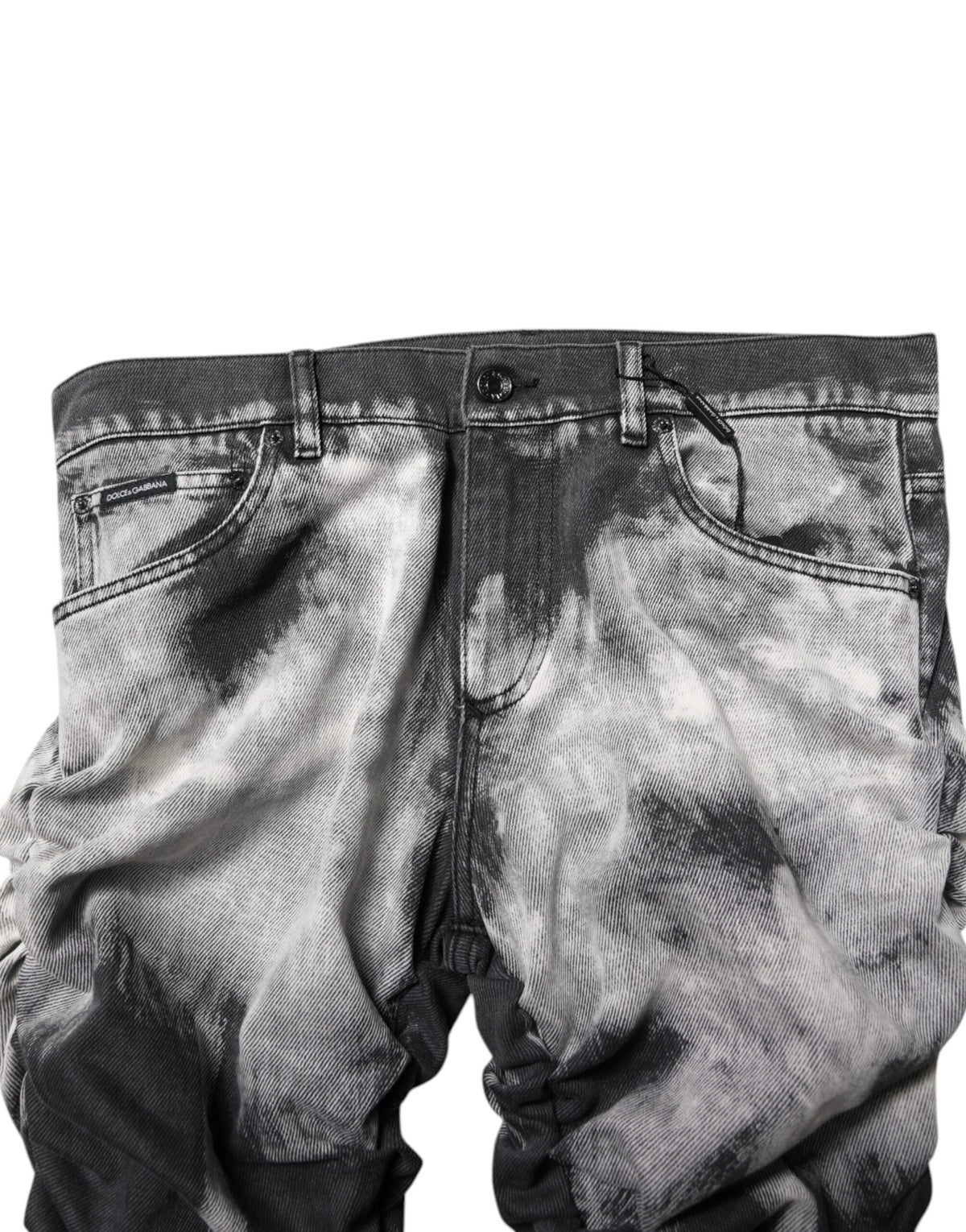 Dolce & Gabbana Black Tie Dye Straight Denim Jeans