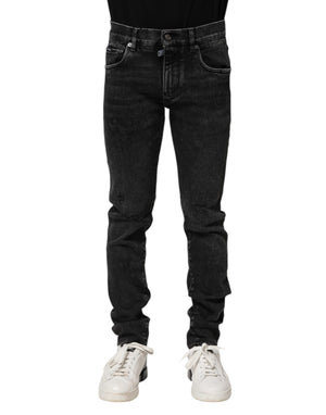 Dolce & Gabbana Black Cotton Skinny Men Denim Jeans