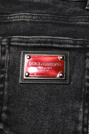 Dolce & Gabbana Black Cotton Skinny Men Denim Jeans