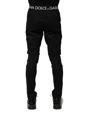 Dolce & Gabbana Black Nylon Skinny Men Jogger Pants