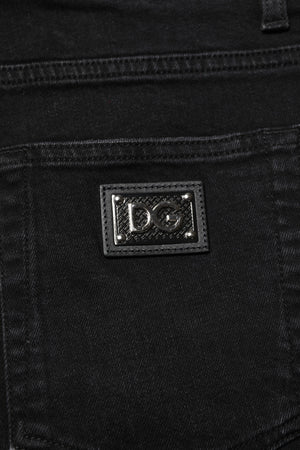 Dolce & Gabbana Black Cotton Skinny Men Denim Jeans