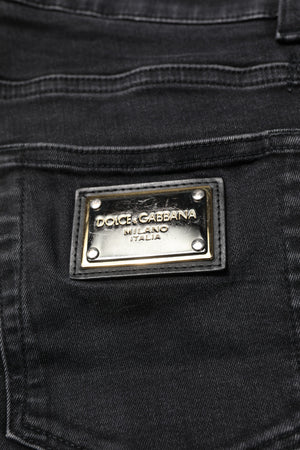 Dolce & Gabbana Black Cotton Skinny Men Denim Jeans
