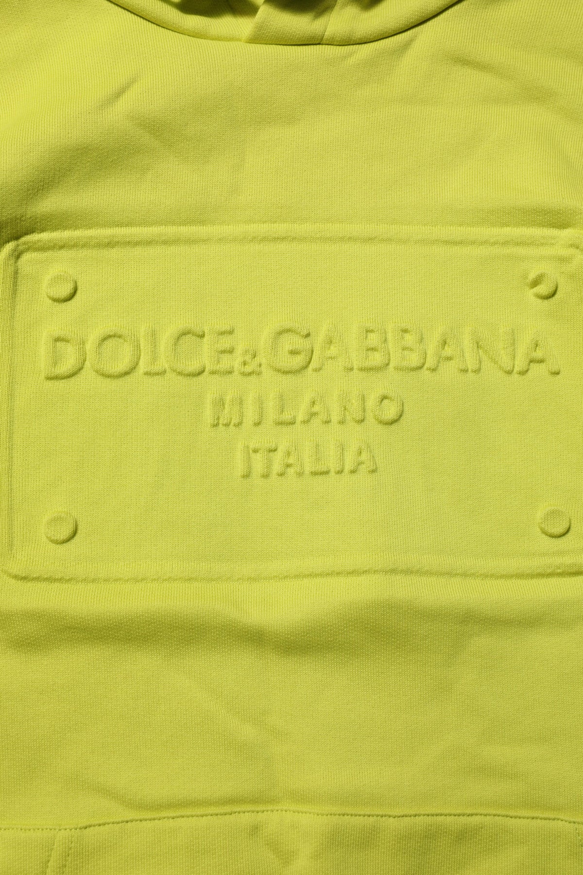 Dolce & Gabbana Green Cotton Hooded Logo Sweatshirt Sweater