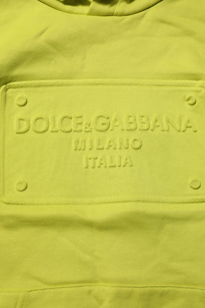 Dolce & Gabbana Green Cotton Hooded Logo Sweatshirt Sweater
