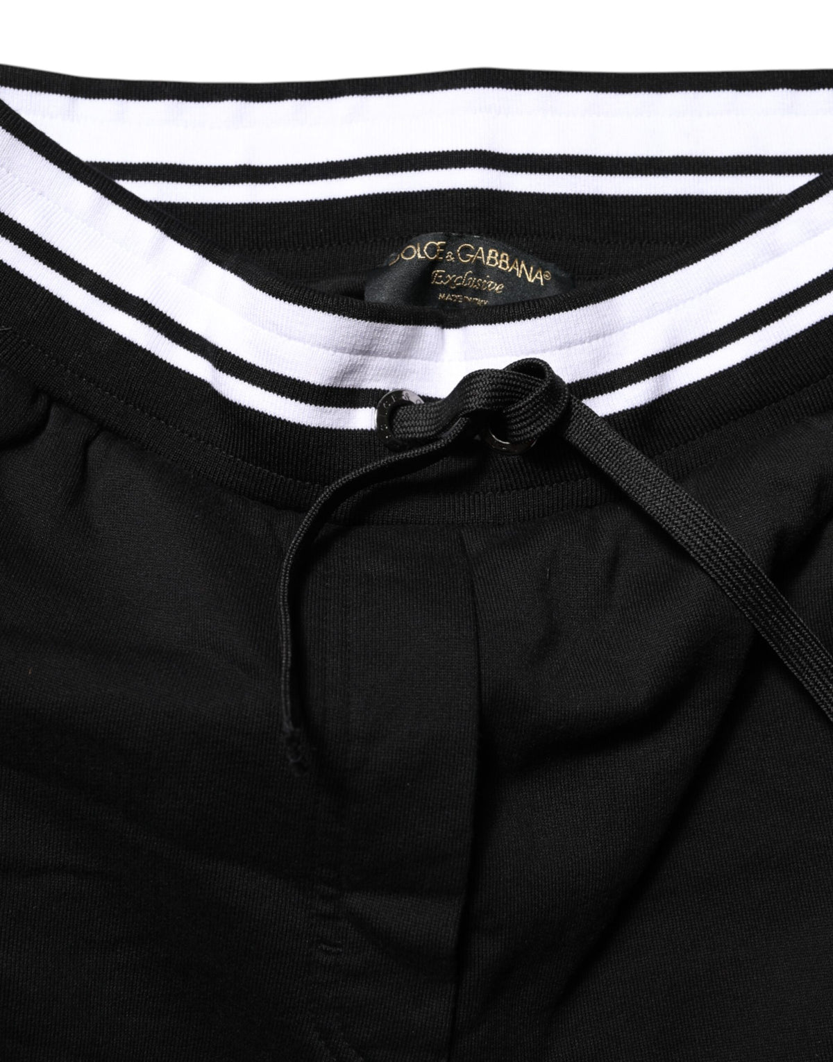 Dolce & Gabbana Black Cotton Mid Waist Jogger Pants