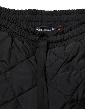 Dolce & Gabbana Black Quilted Mid Waist Jogger Pants